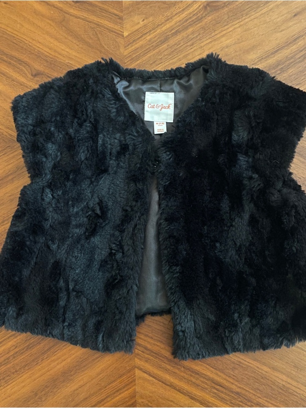 Cat & Jack Black Faux Fur Vest